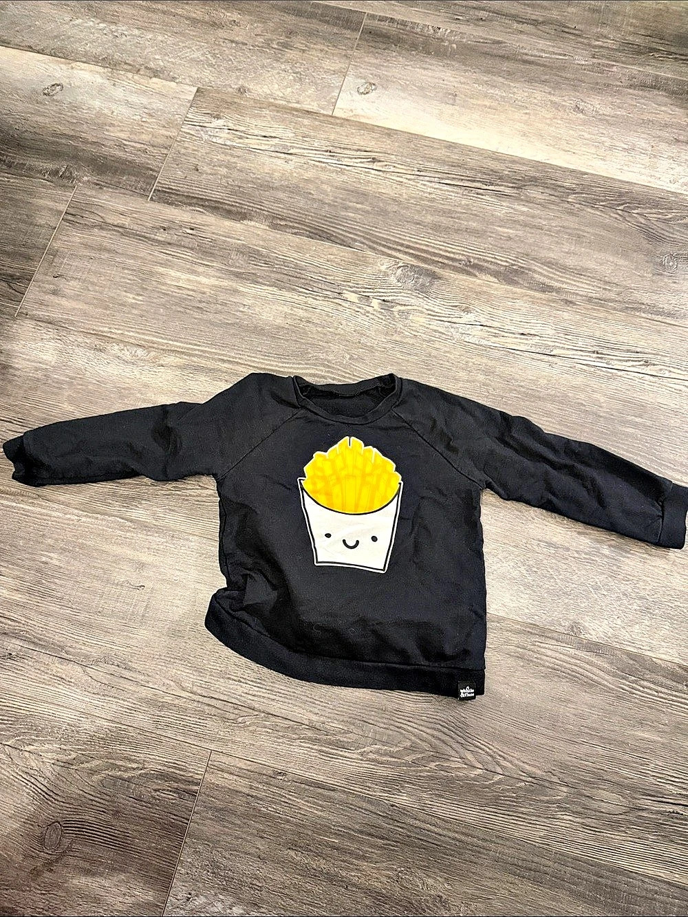 whistle & flute Kids Black Fries Graphic Sweatshirt